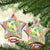 Hawaiian Palaka Ceramic Ornament Hibiscus Palm Leaf Pattern - Polynesian Pride