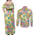 Hawaiian Palaka Couples Matching Off Shoulder Maxi Dress and Long Sleeve Button Shirt Hibiscus Palm Leaf Pattern - Polynesian Pride
