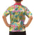 Hawaiian Palaka Family Matching Short Sleeve Bodycon Dress and Hawaiian Shirt Hibiscus Palm Leaf Pattern - Polynesian Pride