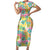Hawaiian Palaka Family Matching Short Sleeve Bodycon Dress and Hawaiian Shirt Hibiscus Palm Leaf Pattern - Polynesian Pride