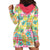 Hawaiian Palaka Hoodie Dress Hibiscus Palm Leaf Pattern - Polynesian Pride