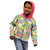 Hawaiian Palaka Kid Hoodie Hibiscus Palm Leaf Pattern - Polynesian Pride