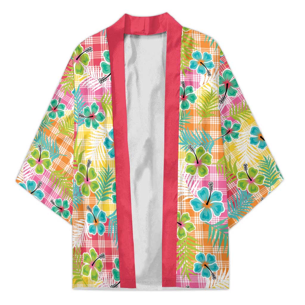 Hawaiian Palaka Kimono Hibiscus Palm Leaf Pattern - Polynesian Pride