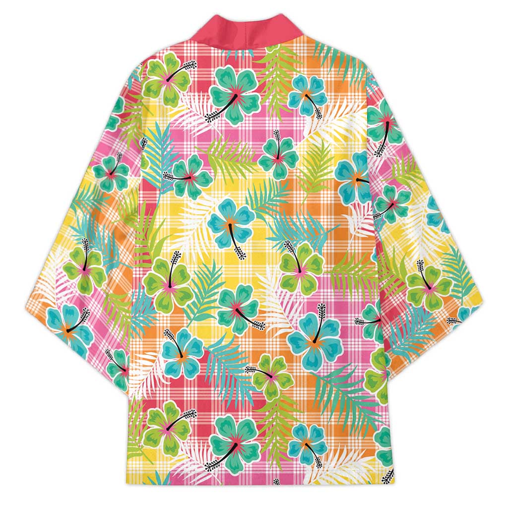 Hawaiian Palaka Kimono Hibiscus Palm Leaf Pattern - Polynesian Pride
