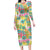 Hawaiian Palaka Long Sleeve Bodycon Dress Hibiscus Palm Leaf Pattern - Polynesian Pride