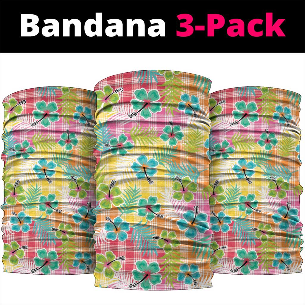 Hawaiian Palaka Neck Gaiter Hibiscus Palm Leaf Pattern LT9 package One Size: 25*50cm Yellow - Polynesian Pride