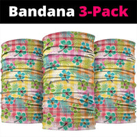 Hawaiian Palaka Neck Gaiter Hibiscus Palm Leaf Pattern LT9 package One Size: 25*50cm Yellow - Polynesian Pride
