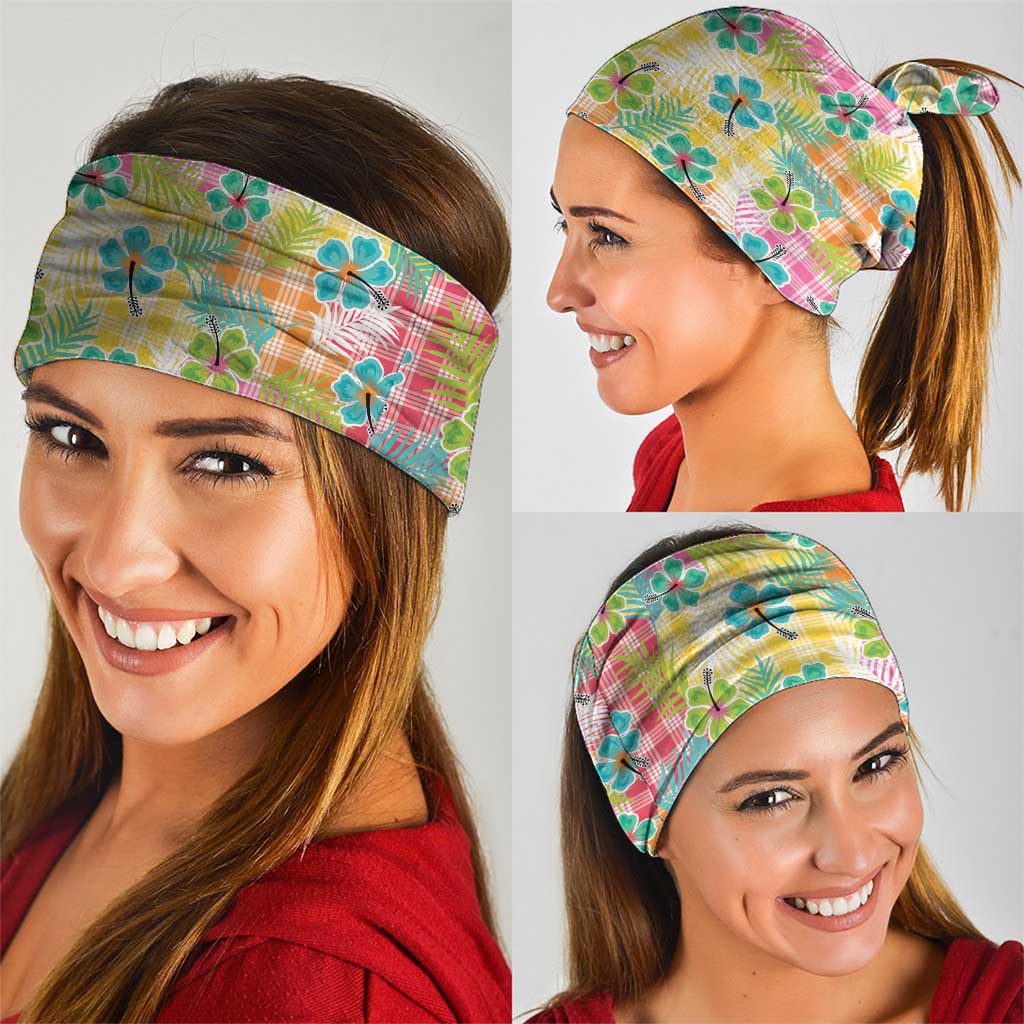 Hawaiian Palaka Neck Gaiter Hibiscus Palm Leaf Pattern LT9 - Polynesian Pride