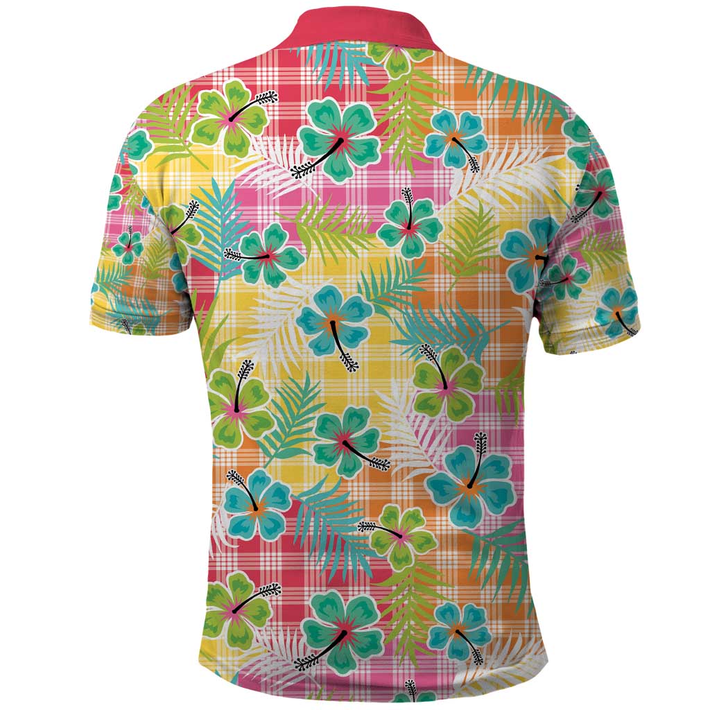 Hawaiian Palaka Polo Shirt Hibiscus Palm Leaf Pattern - Polynesian Pride