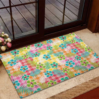 Hawaiian Palaka Rubber Doormat Hibiscus Palm Leaf Pattern LT9 - Polynesian Pride