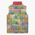 Hawaiian Palaka Sleeveless Puffer Jacket Hibiscus Palm Leaf Pattern - Polynesian Pride