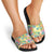 Hawaiian Palaka Slide Sandals Hibiscus Palm Leaf Pattern - Polynesian Pride