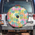 Hawaiian Palaka Spare Tire Cover Hibiscus Palm Leaf Pattern - Polynesian Pride