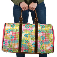 Hawaiian Palaka Travel Bag Hibiscus Palm Leaf Pattern - Polynesian Pride