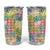 Hawaiian Palaka Tumbler Cup Hibiscus Palm Leaf Pattern - Polynesian Pride