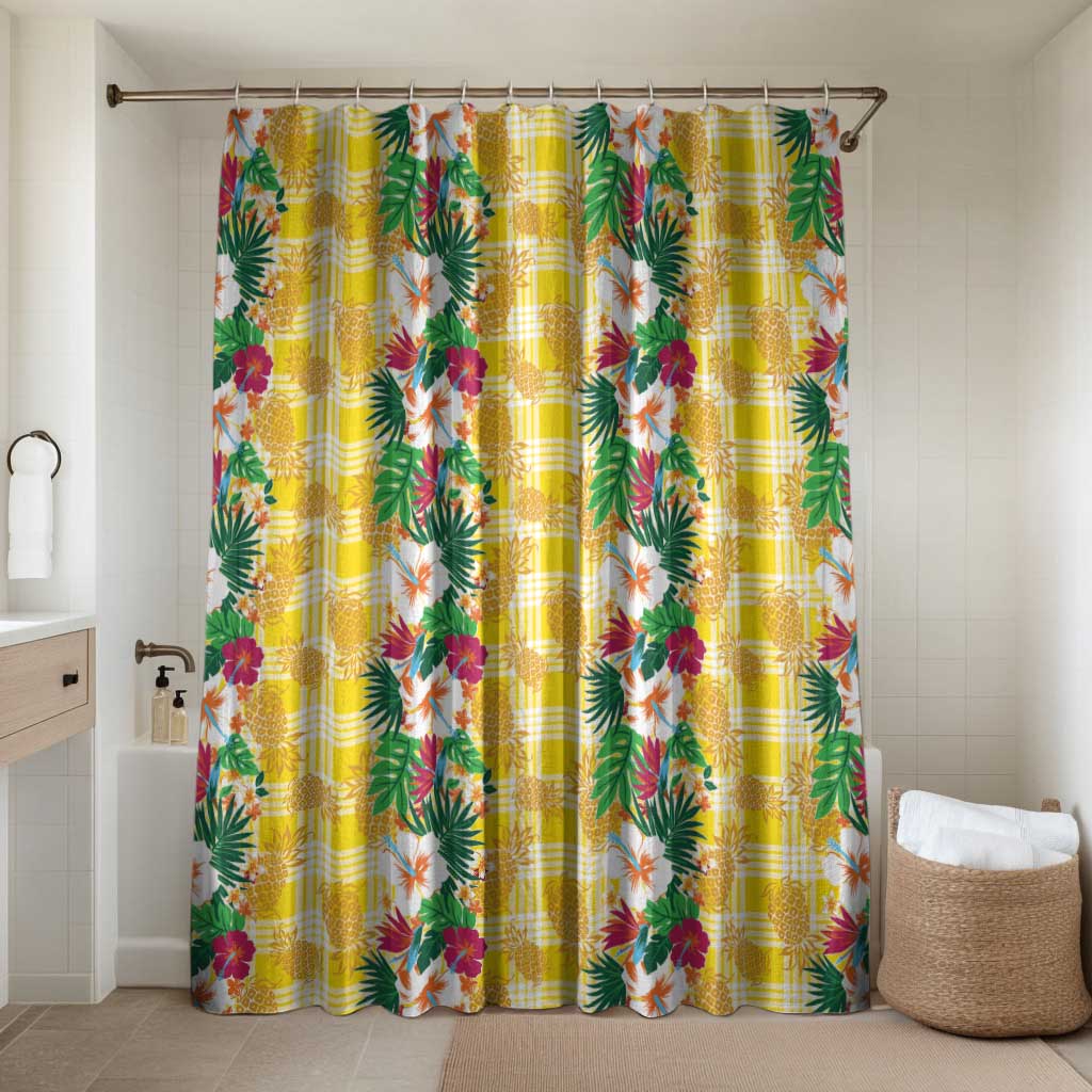 Hawaiian Palaka Bathroom Set Hibiscus Pineapple Lei - Polynesian Pride