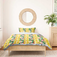 Hawaiian Palaka Bedding Set Hibiscus Pineapple Lei - Polynesian Pride