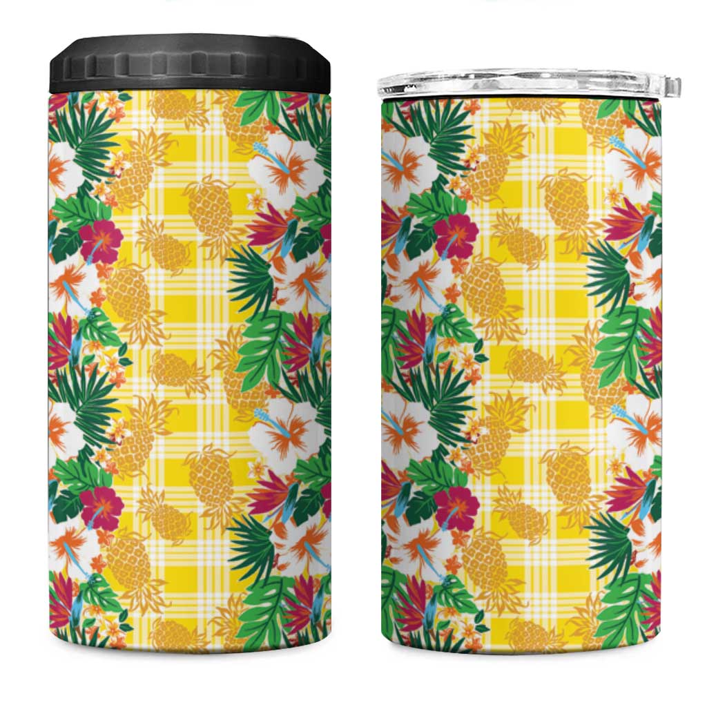 Hawaiian Palaka 4 in 1 Can Cooler Tumbler Hibiscus Pineapple Lei - Polynesian Pride
