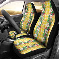 Hawaiian Palaka Car Seat Cover Hibiscus Pineapple Lei - Polynesian Pride