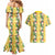 Hawaiian Palaka Couples Matching Mermaid Dress and Hawaiian Shirt Hibiscus Pineapple Lei - Polynesian Pride