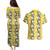 Hawaiian Palaka Couples Matching Puletasi and Hawaiian Shirt Hibiscus Pineapple Lei - Polynesian Pride