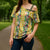 Hawaiian Palaka Cross Shoulder Shirt Hibiscus Pineapple Lei - Polynesian Pride