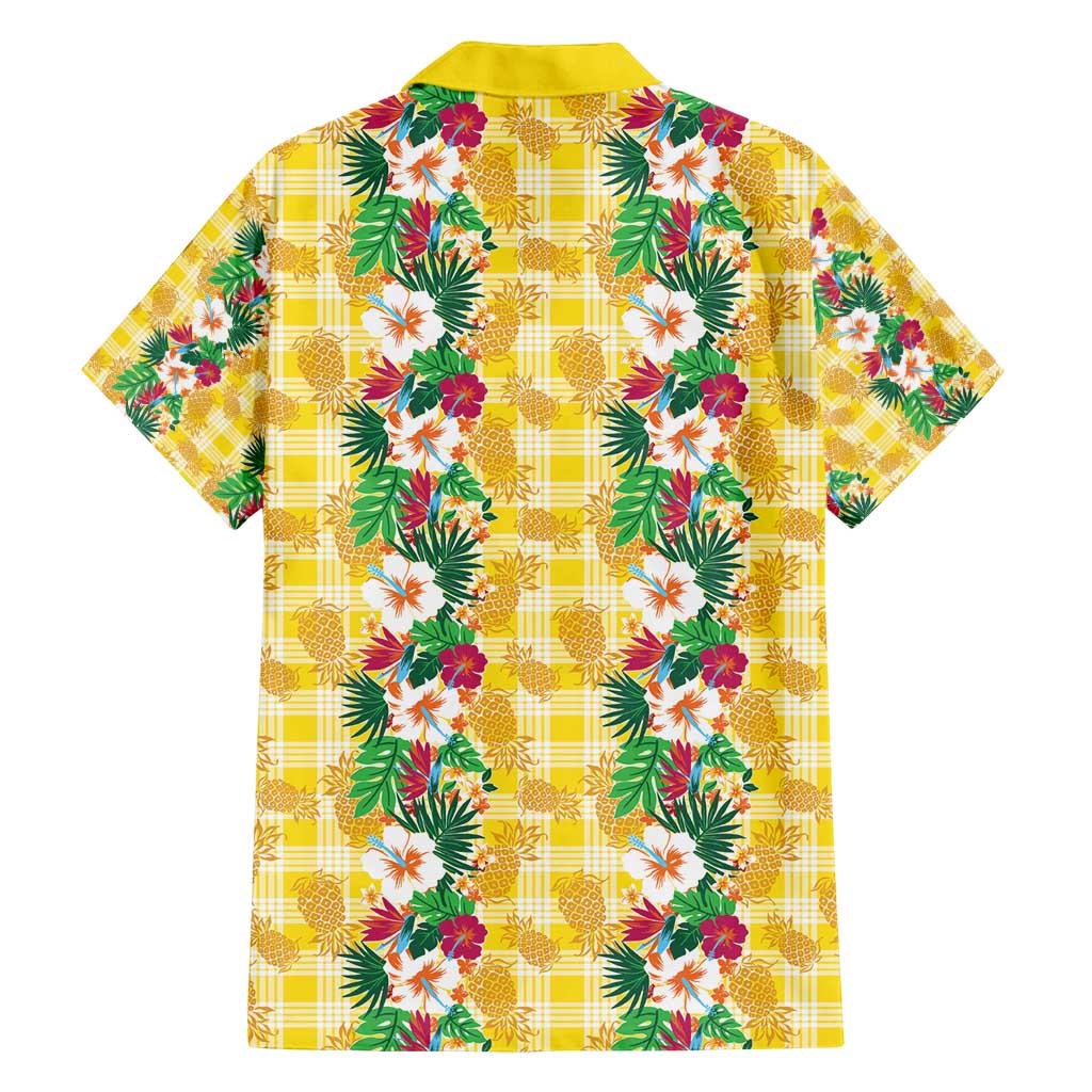 Hawaiian Palaka Family Matching Long Sleeve Bodycon Dress and Hawaiian Shirt Hibiscus Pineapple Lei - Polynesian Pride