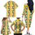 Hawaiian Palaka Family Matching Off The Shoulder Long Sleeve Dress and Hawaiian Shirt Hibiscus Pineapple Lei - Polynesian Pride