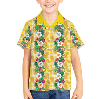 Hawaiian Palaka Family Matching Puletasi and Hawaiian Shirt Hibiscus Pineapple Lei - Polynesian Pride