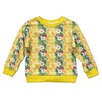 Hawaiian Palaka Kid Ugly Christmas Sweater Hibiscus Pineapple Lei - Polynesian Pride