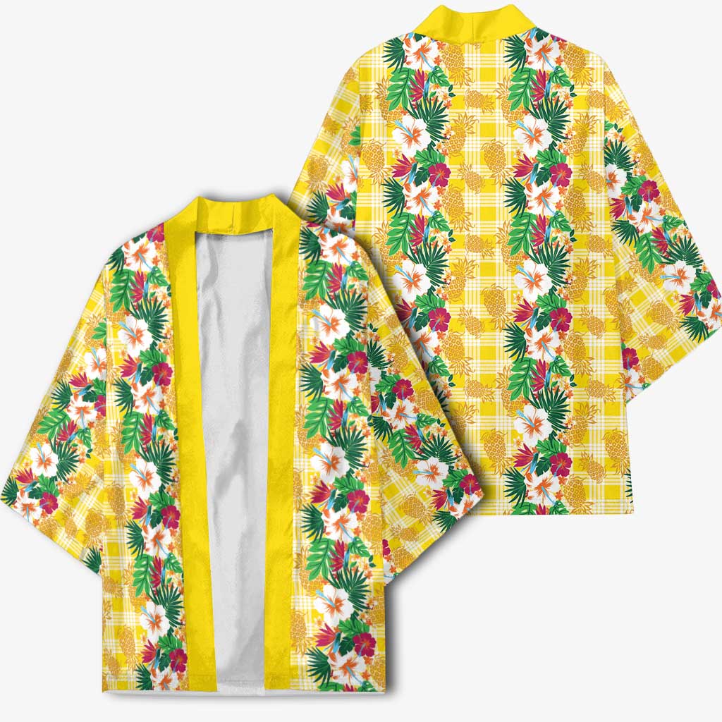 Hawaiian Palaka Kimono Hibiscus Pineapple Lei - Polynesian Pride