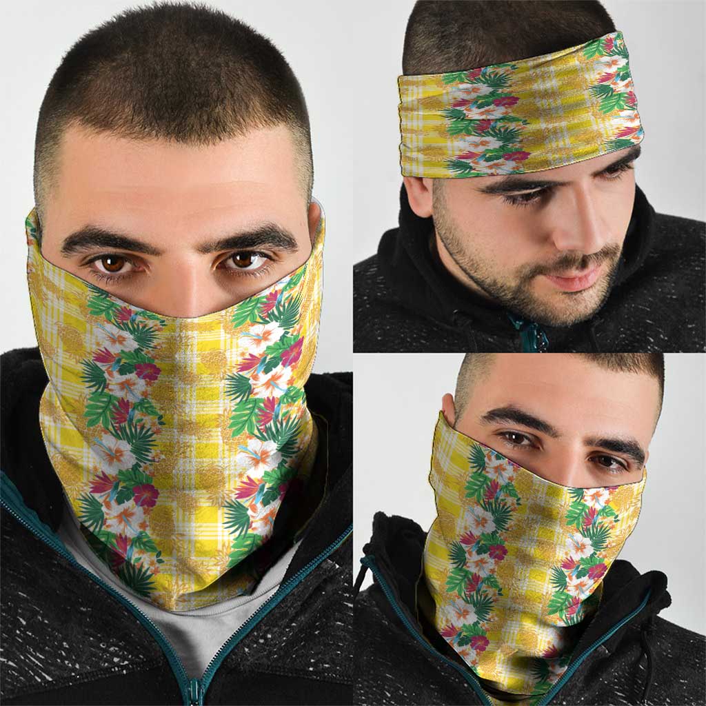 Hawaiian Palaka Neck Gaiter Hibiscus Pineapple Lei - Polynesian Pride