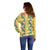 Hawaiian Palaka Off Shoulder Sweater Hibiscus Pineapple Lei - Polynesian Pride