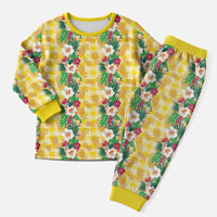 Hawaiian Palaka Christmas Pajama Set Hibiscus Pineapple Lei - Polynesian Pride