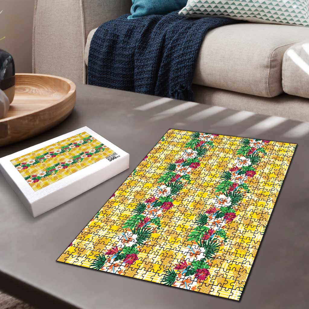 Hawaiian Palaka Puzzle Hibiscus Pineapple Lei - Polynesian Pride