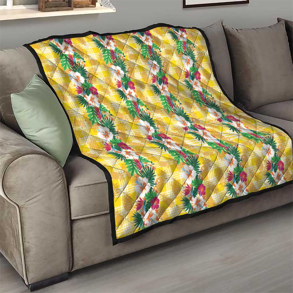 Hawaiian Palaka Quilt Hibiscus Pineapple Lei - Polynesian Pride