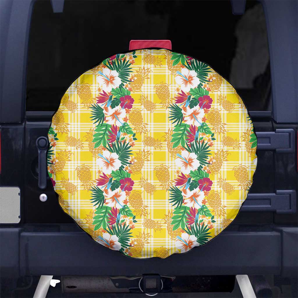 Hawaiian Palaka Spare Tire Cover Hibiscus Pineapple Lei - Polynesian Pride