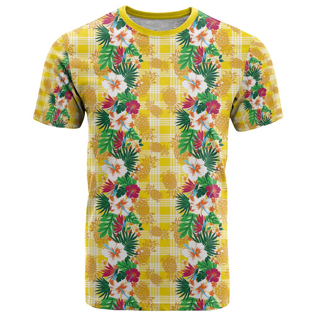 Hawaiian Palaka T Shirt Hibiscus Pineapple Lei - Polynesian Pride