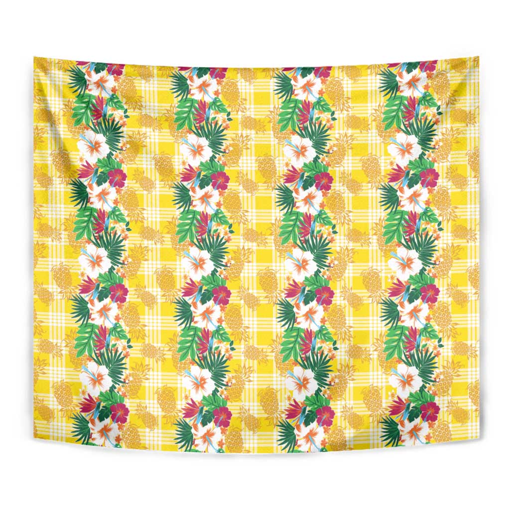 Hawaiian Palaka Tapestry Hibiscus Pineapple Lei - Polynesian Pride