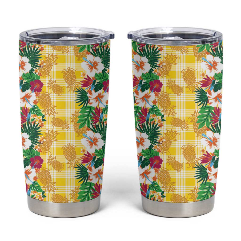 Hawaiian Palaka Tumbler Cup Hibiscus Pineapple Lei - Polynesian Pride
