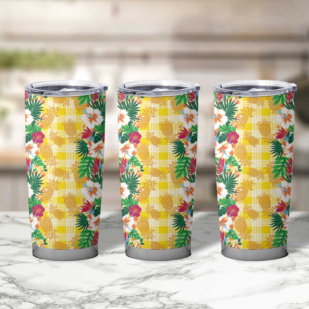 Hawaiian Palaka Tumbler Cup Hibiscus Pineapple Lei - Polynesian Pride