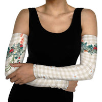 Brown Hawaiian Palaka Arm Sleeves Kukui Nut Money Lei - Polynesian Pride