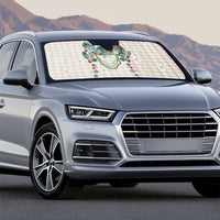 Brown Hawaiian Palaka Auto Sun Shade Kukui Nut Money Lei - Polynesian Pride