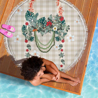 Brown Hawaiian Palaka Beach Blanket Kukui Nut Money Lei - Polynesian Pride