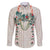 Brown Hawaiian Palaka Family Matching Off The Shoulder Long Sleeve Dress and Hawaiian Shirt Kukui Nut Money Lei - Polynesian Pride
