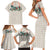 Brown Hawaiian Palaka Family Matching Short Sleeve Bodycon Dress and Hawaiian Shirt Kukui Nut Money Lei - Polynesian Pride