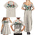 Brown Hawaiian Palaka Family Matching Summer Maxi Dress and Hawaiian Shirt Kukui Nut Money Lei - Polynesian Pride