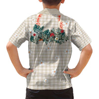 Brown Hawaiian Palaka Kid Hawaiian Shirt Kukui Nut Money Lei - Polynesian Pride