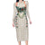 Brown Hawaiian Palaka Long Sleeve Bodycon Dress Kukui Nut Money Lei - Polynesian Pride