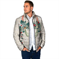 Brown Hawaiian Palaka Padded Jacket Kukui Nut Money Lei LT9 - Polynesian Pride